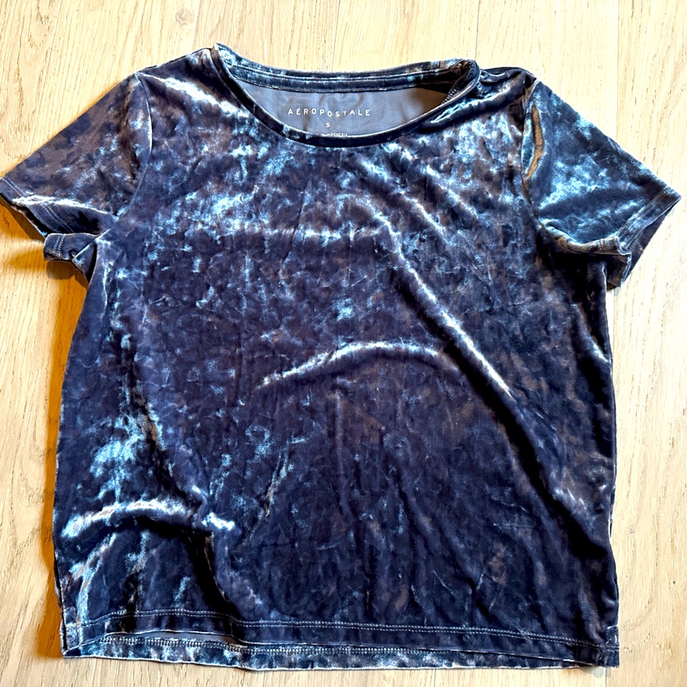 Crushed Velvet Baby Tee Slightly Cropped Aeropostale Top
